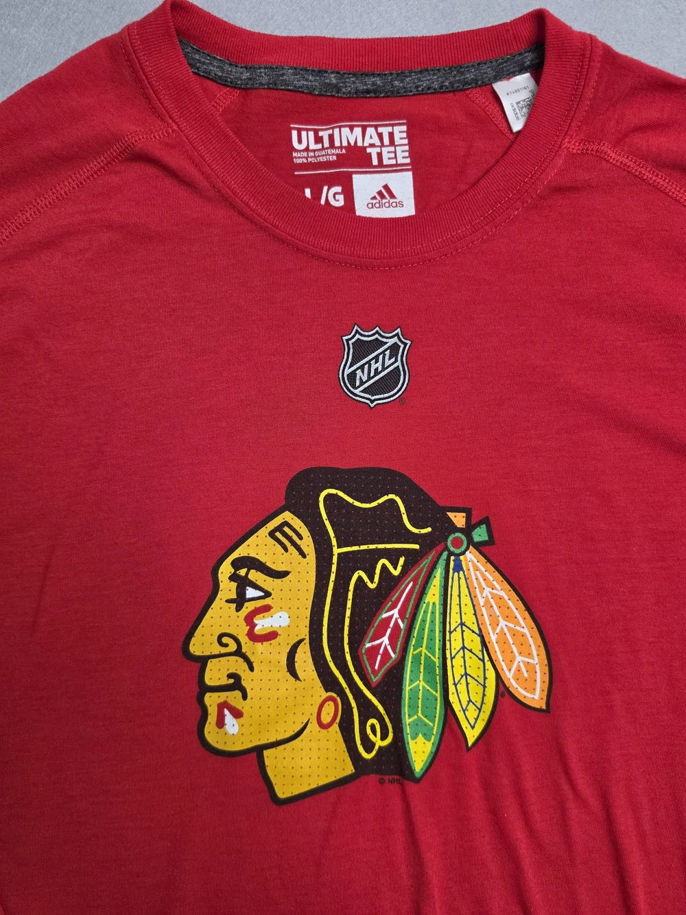 Adidas NHL Chicago Blackhawks Red Long-Sleeve Tee Large